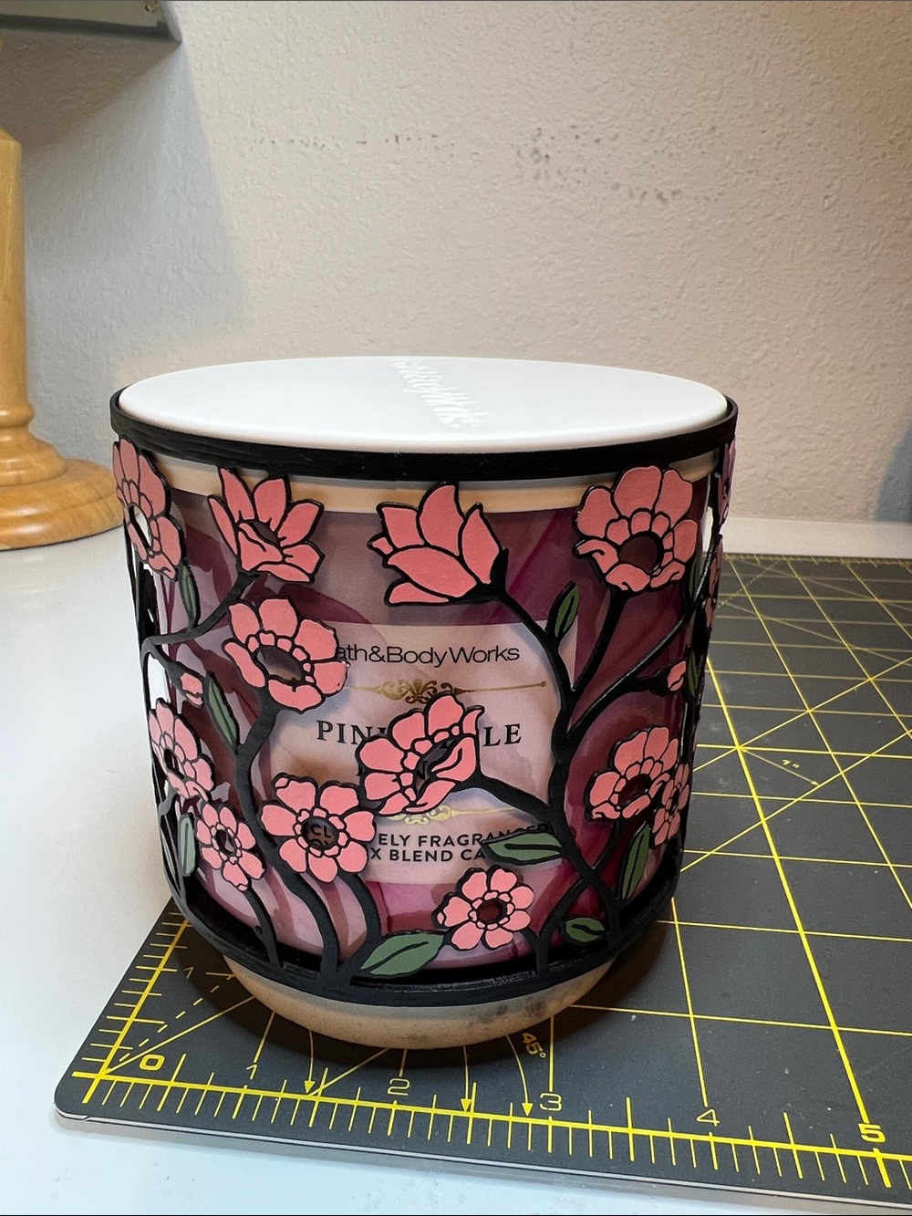 Bath & Body Works Pink Floral Metal-Sleeve Jar Candle